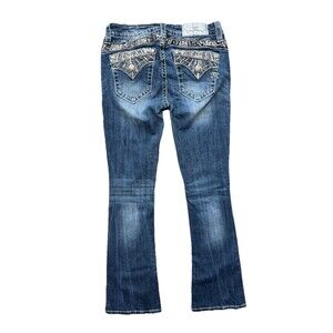 Miss Me Bootcut Jeans Women’s 27x31 Rhinestone Sequin Embellished Stretch Wester